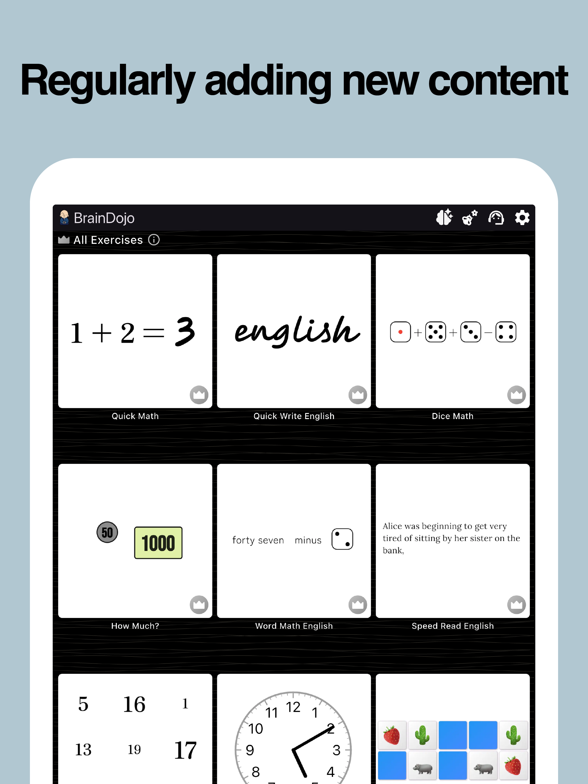 ภาพหน้าจอ BrainDojo iPad 3